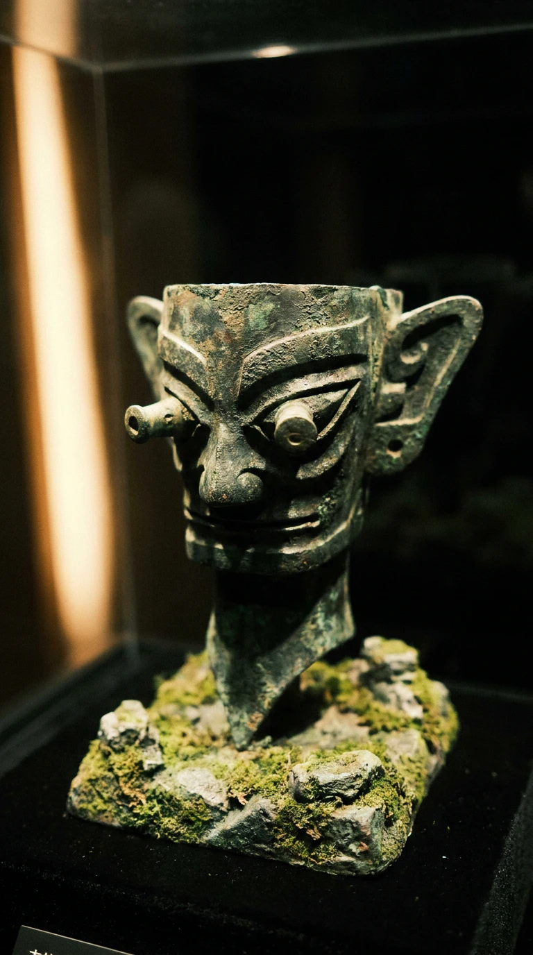 Bronze mask from the Sanxingdui diorama